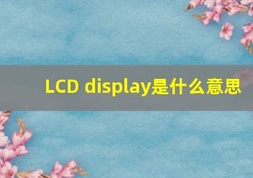 LCD display是什么意思